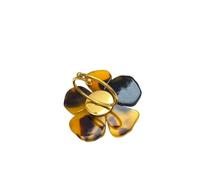 GWSGSFAS Anello in resina con stampa leopardata, aperto, regolabile, con fiore vintage, Adjustable opening, Metallo, Zirconia cubica
