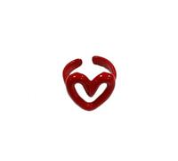 GWSGSFAS Anello in Resina da Donna, Trendy, a Forma di Cuore, Semplice, Regolabile, con Nodo, Rosso