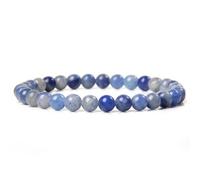 GWSGSFAS Braccialetto con perline in pietra naturale da 6 mm per donne e uomini blu apatite lapislazzuli agata turchese braccialetti con perline gioielli regalo, 23CM
