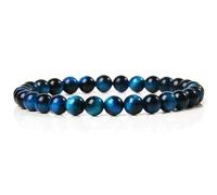 GWSGSFAS Braccialetto con perline in pietra naturale da 6 mm per donne e uomini blu apatite lapislazzuli agata turchese braccialetti con perline gioielli regalo, 21 cm