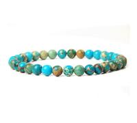 GWSGSFAS Braccialetto con perline in pietra naturale da 6 mm per donne e uomini blu apatite lapislazzuli agata turchese braccialetti con perline gioielli regalo, 21 cm