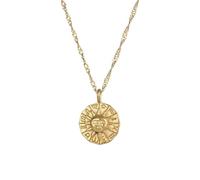 GWSGSFAS Collana con ciondolo a forma di sole in stile retrò, con incisione tridimensionale, con dodici costellazioni, Metallo, Zirconia cubica
