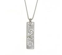 GWSGSFAS Collana da donna con ciondolo quadrato a forma di personaggio geometrico, stile retrò, con dodici costellazioni, Metallo, Zirconia cubica