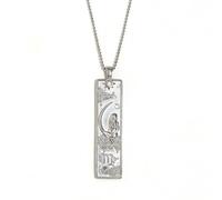 GWSGSFAS Collana da donna con ciondolo quadrato a forma di personaggio geometrico, stile retrò, con dodici costellazioni, Metallo, Zirconia cubica