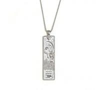 GWSGSFAS Collana da donna con ciondolo quadrato a forma di personaggio geometrico, stile retrò, con dodici costellazioni, Metallo, Zirconia cubica