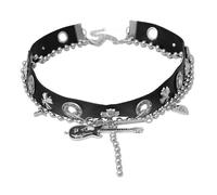 GWSGSFAS Collana girocollo gotica scura a forma di chitarra con croce e sottocultura punk
