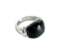 GWSGSFAS Elegante anello da donna con lapislazzuli naturale e agata nera, 8, Metallo, Zirconia cubica