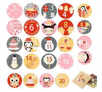 Gwtdtoad Etichette Numerate Per L Avvento Di Natale,Calendario Avvento 24 Giorni Adesivi Decorativi | Adesivi Natalizi Per Buste Sacchetti Regali Scatole Decorazioni Fai Da Te Computer Portatile