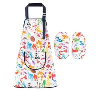 Gwtdtoad Grembiule da pittura con maniche per bambini, per bambini, per bambini, per lavori di bricolage, per bambini, impermeabile, per la scuola, per la cucina, il fai da te, la pittura, la cottura
