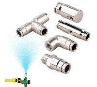 Gwtdtoad Set di ugelli di collegamento rapido | Frizione di nebulizzazione, in dritti per sistemi di umidificazione serra