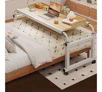 GWWBD Computer Desk,scrivania Con Rotelle Tavolino Regolabile In Altezza Tavolino Laterale Da Divano Per Pc Scrivania Camera Da Letto Tavolino Da Lavoro(Color:wood+)