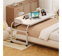 GWWBD Hospital Bed Table，tavolino da Divano per Pc Tavolino Mobile Tavolino Colazione da Letto Tavolino con Ruote Tavolino Computer Tavolino da Letto con Ruote(Color:Bianco+)