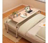 GWWBD Letto Regolabile E Portatile, Tavolino Da Letto Con Ruote, Tavolo Servitore Regolabile Estensibile In Altezza Per Letto, Color: Legno+