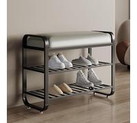 GWWBD Panca con scarpiera, scarpiera da ingresso, panca con contenitore, piccola panca in metallo, per soggiorno, salotto, corridoio, camera da letto (dimensioni: 60 cm, colore: nero)