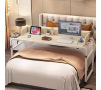 GWWBD Scrivania Letto,tavolino Da Letto Con Ruote E Braccio Notebook Tavolino Mobile Regolabile Tavolino Da Lavoro Con Rotelle Scrivania Portatile Per Laptop(Color:wood+)