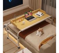 GWWBD Tavolino Computer, Tavolino da Letto Regolabile con Ruote, Tavolo Servitore Regolabile in Altezza (Color: Legno+)