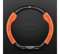 GWWXM Auto Coprivolante per Citroen AMI Electric,Pelle Microfibra Copertura Volante Antiscivolo Durevole Copri Manubrio Auto Impermeabile Volante Accessori Interno,Orange