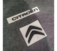 GWWXM Auto Stemma Emblema per Citroen C2,Anteriore Cofano Motore Griglie Adesivo Logo Decalcomania Sticker 3D Metallo Tuning Decorazioni Accessori,Black-Logo+Letters