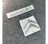 GWWXM Auto Stemma Emblema per Citroen SpaceTourer XS,Anteriore Cofano Motore Griglie Adesivo Logo Decalcomania Sticker 3D Metallo Tuning Decorazioni Accessori,Silver-Logo+Letters