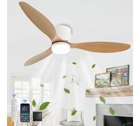 GWYAJTU Grande 100cm Lampadario Con Ventilatore Da Soffitto E Telecomando Ventola Soffitto Con Luce DC Reversibile Silenzioso LED Tre Colori Plafoniera Con Ventilatore Da Soffitto Per Salotto-C||42in
