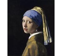 GWYDYB Kit per pittura con diamanti 5D Johannes Vermeer - Ragazza con orecchini di perle - Decorazione da parete Arti e mestieri Pittura a mosaico Regali 40×50 cm