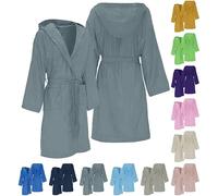 GX GARGIX Accappatoio UNISEX microfibra uomo e donna con cappuccio tasche salvaspazio calibrato (IT, Testo, L, Regular, Regular, L, Amb-15/GrigioScuro)