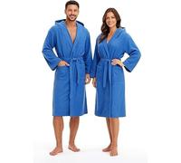 GX GARGIX Accappatoio UNISEX microfibra uomo e donna con cappuccio tasche salvaspazio calibrato (IT, Testo, XL, Regular, Regular, XL, GX/AMB-ROYAL)