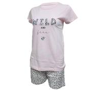 GX GARGIX Pigiama Estivo Donna Cotone 100% Pantaloncino Pinocchietto Mezza Manica o Canotta (IT, Testo, L, Regular, Regular, 455 Rosa Pantaloncino)