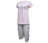 GX GARGIX Pigiama Estivo Donna Cotone 100% Pantaloncino Pinocchietto Mezza Manica o Canotta (IT, Testo, S, Regular, Regular, 455 Rosa Pinocchietto)