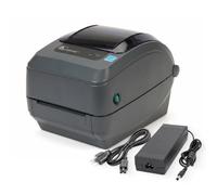 GX430T Zebra Printer - Desktop a trasferimento termico per etichette di spedizione, codici a barre, ricevute, etichette, polsiere, interfaccia USB, 4 pollici, con alimentatore (rinnovato)