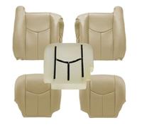 GXARTS Coprisedile lato conducente e passeggero in pelle e cuscino in schiuma marrone chiaro compatibile con Chevy GMC Tahoe Suburban Avalanche Yukon Silverado Sierra 2003 2004 2005 2006
