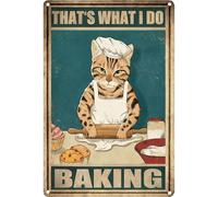 Gxdamxz Immagini per Cucina in Metallo, Quadro da Parete Poster Gatto, 30×20cm - GXIND229-G