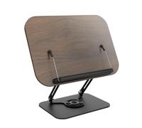Gxdamxz Leggio per Libri Regolabile in Legno, Supporto per Lettura con Base Girevole 360°, Multifunzionale