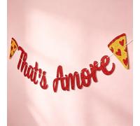 Gxdamxz That's Amore - Striscione per addio al nubilato, ghirlanda a tema pizza glitterata