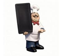 Gxdqxxd Figurina da Cuoco Effetto Legno | Stabile, Cuoco Decorativo con Lavagnetta, Rustico, Statuetta con Lavagna, per, Bar