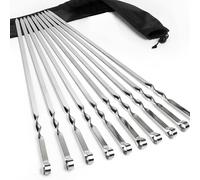 GXFCING 10 Pezzi Spiedini Acciaio Inox Per Barbecue, Spiedini di Carne Lunghi 55 cm, Spiedini per BBQ Riutilizzabili, Accessori Barbecue per Grigliatura Carne Verdure Kabob
