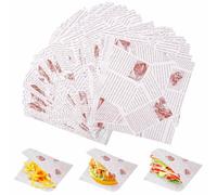 GXFCING 200 Pezzi di Sacchetti per Hamburger, 18 x 18 cm, Modelli di Giornale Bianco, Carta Alimentare Anti Grasso, Sacchetto di Carta per Panini, Hamburger, Snack, Fritte