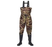 GXFXLP Trampolieri da Pesca e Caccia Con Stivali Waders 100% Impermeabile PVC per Uomo e Donna - Camuffare, UK 10/EU 44