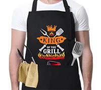 GXGM 1 Pezzi Grembiule Cucina Uomo Donna, Regolabile Grembiule Barbecue Uomo, Grembiule Masterchef Divertenti Personalizzato, Ideale Regalo per Papà Cuoco Chef Marito, con Tasche, Impermeabile