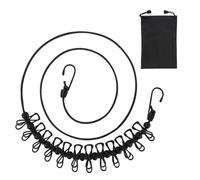 GXGM 1 Pezzi stendibiancheria retrattile con 1 custodia, Corda per biancheria antiscivolo, filo stendibiancheria per esterno, da viaggio, portatile, con 12 mollette, accessori da campeggio