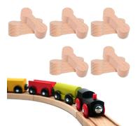 GXGM 10 Pezzi Adattatori Compatibili Con Brio Duplo, Attraversamento Per Treno, Accessori Per Binari In Legno,Connettori Per Binari, 3.5 Cm Pista Trenino Legno Adattatori (WOOD)
