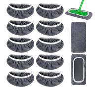 GXGM 10 Pezzi Cuffietta in Microfibra per Swiffer, Straccio Lavapavimenti per Uso Umido e Secco,Panni Riutilizzabili microfibra