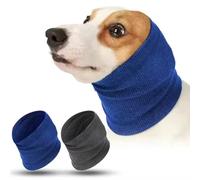 GXGM 2 PCS Paraorecchie Cane,Alta Elasticità Copri Orecchie per Cani,Sciarpa Cane,Protezione per la Testa dei Cani Facile da Pulire Regolabile,Forniture per Animali Domestici,Grigio+Blu (M)