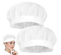 GXGM 2 Pezzi Cuffia Cucina Donna con Copertura in Rete Traspirante, per Uomo E Donna, Regolabile 56-59 Cm, Antipolvere E Resistente per Fabbriche E Stabilimenti Alimentari (Bianco)