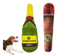 GXGM 2 Pezzi Giochi Per Cani Squeak Interattivi, 27Cm Dog Toys,Giochi Interattivi Per Cani, Resistenti Peluche Per Cani,Farciti Giocattoli Per Cani Grandi Media E Piccoli (Forma Di Sigaro/Champagne)