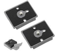 GXGM 2 Pezzi Placa De Liberación Rápida De La Cámara Per Manfrotto Con Viti Da 1/4", Compatibili Con Manfrotto 200Pl (Grigio)