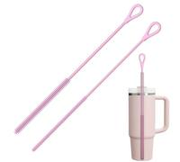 GXGM 2 Pezzi Scovolino per Cannucce Riutilizzabile per borraccia cannuccia, Impugnatura Antiscivolo Morbida e Pieghevole, 6mm+9mm, Rosa