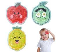 GXGM 3 Pezzi Borsa del Ghiaccio per Bambini, Impacchi Caldi e Freddi con Stampe a Frutta, Ghiaccio Gel Riutilizzabile per Bambini, per Pronto Soccorso, Sollievo dal Dolore, Mal di Testa