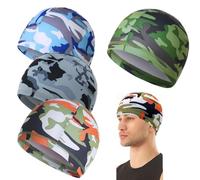 GXGM 3 Pezzi Sottocasco Bici Estivo Sottocasco Moto Estivo Traspirante sotto Casco Cuffia Berretto Skull cap Cappello da Ciclismo Bandana Sportivo Berretto Sport Uomo Donna(3 colori)