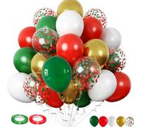 GXGM 30 PCS Palloncini Nataliz Palloncini Bianco Rosso Oro verde per Ragazzi Uomini Compleanno Matrimonio Anniversario Baby Shower Natalizi Decorazioni